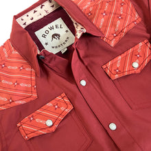 Load image into Gallery viewer, Youth Barn Red/ Rusty Zia Performance Western Shirt
