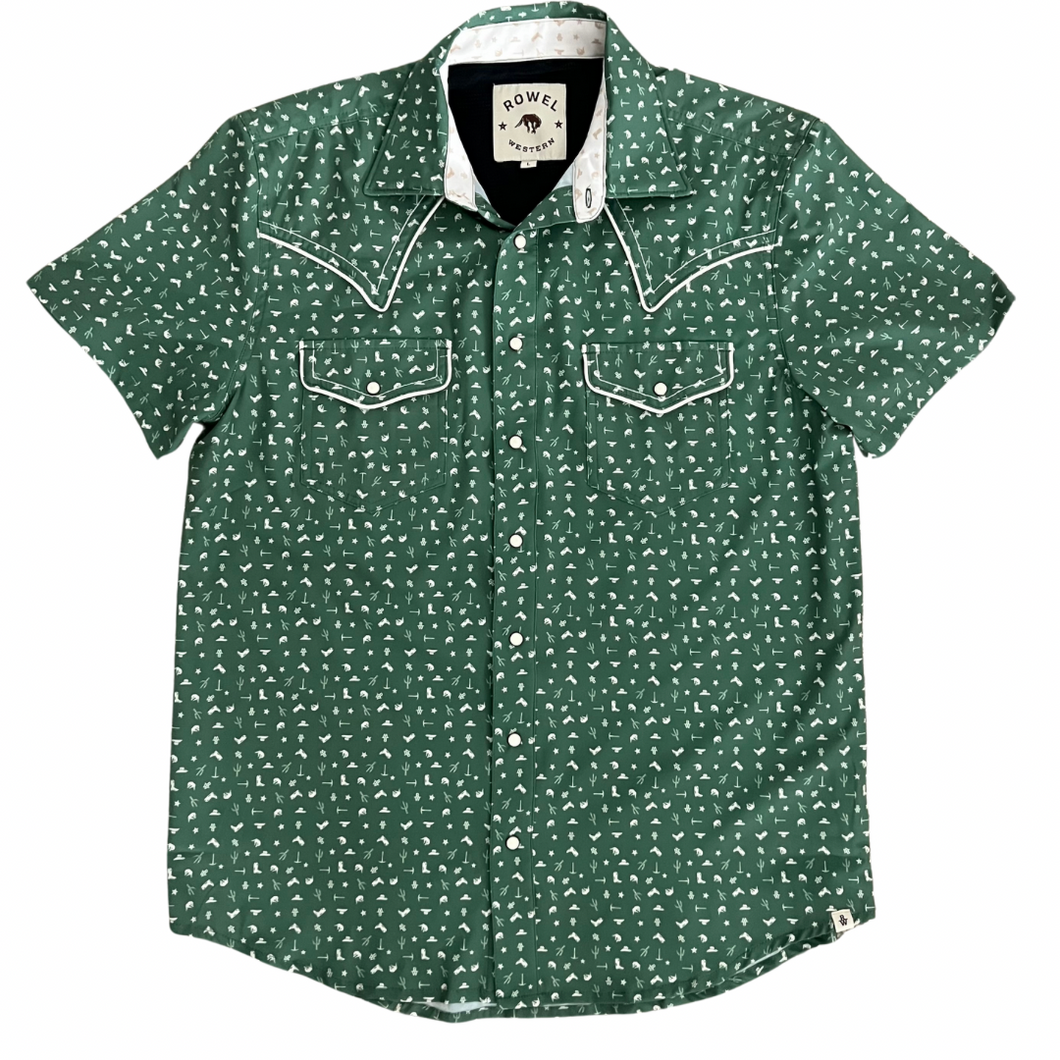 Myrtle Green Western Icon Short Sleeve Performance Western Shirt