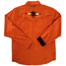 Load image into Gallery viewer, Burnt Orange with Embroidery Long Sleeve Performance Western Shirt
