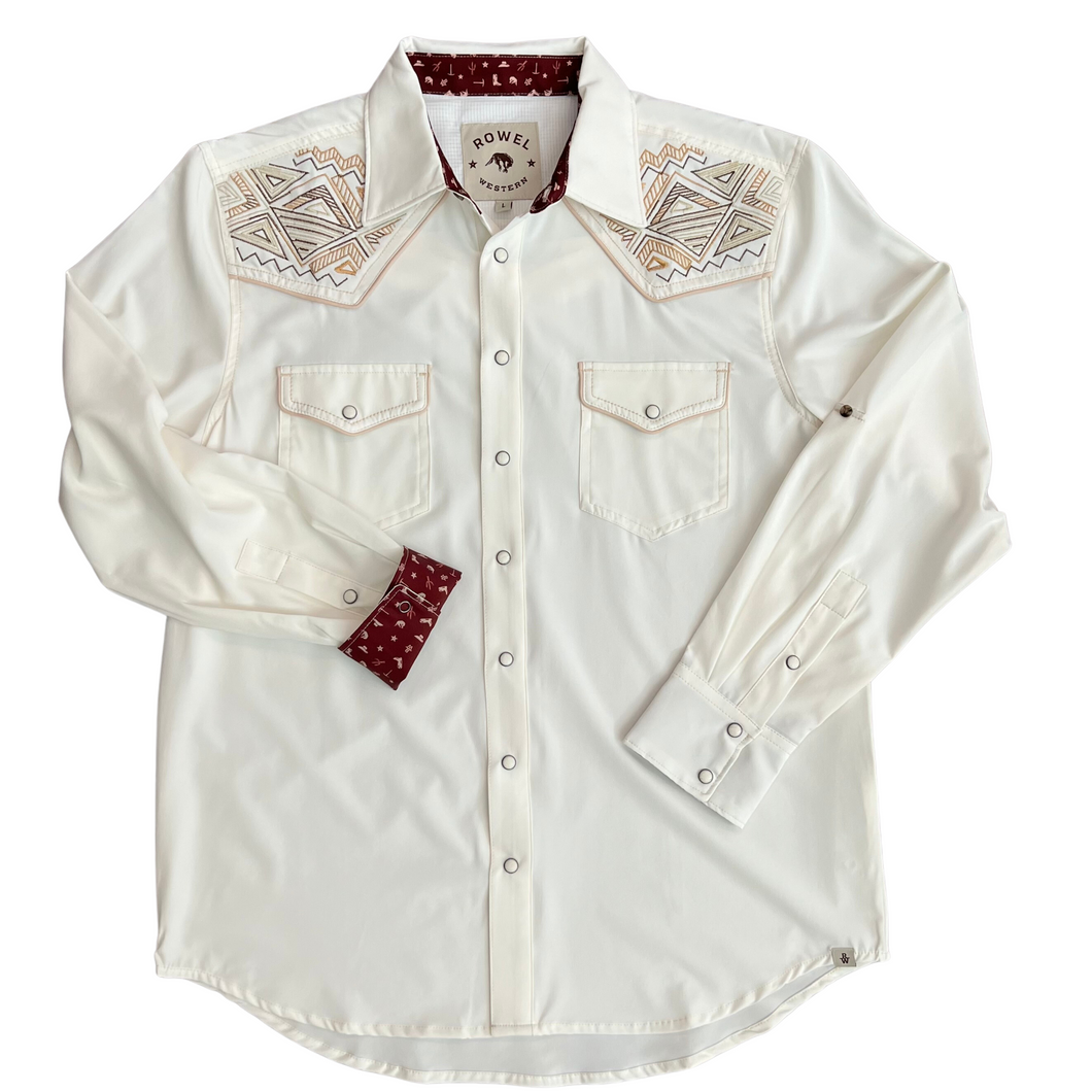 White Alyssum Embroidered Long Sleeve Performance Western Shirt – Rowel ...