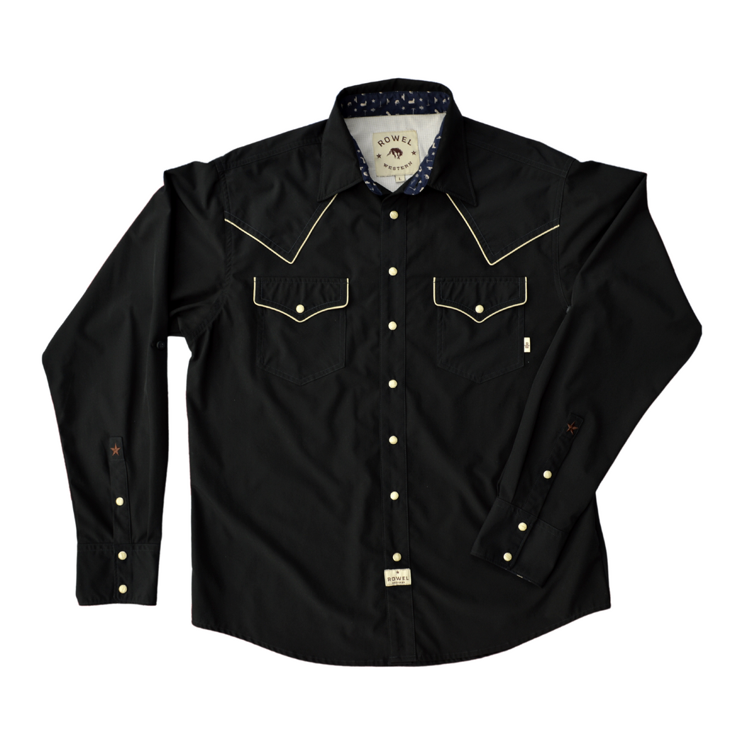 Black / Tan Long Sleeve Performance Western Shirt