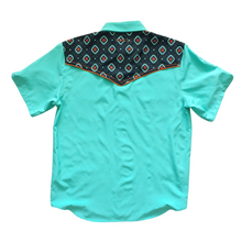 Load image into Gallery viewer, Turquoise / Western Jewel Short Sleeve Performance Western Shirt
