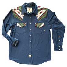 Load image into Gallery viewer, Tech Denim / Cedar Aztec Long Sleeve Performance Western Shirt
