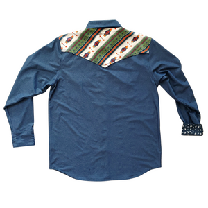 Tech Denim / Cedar Aztec Long Sleeve Performance Western Shirt